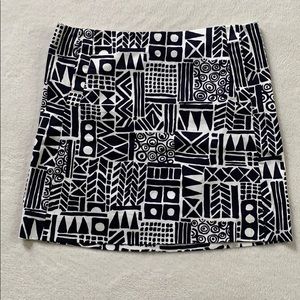 J Crew black and white patterned skirt